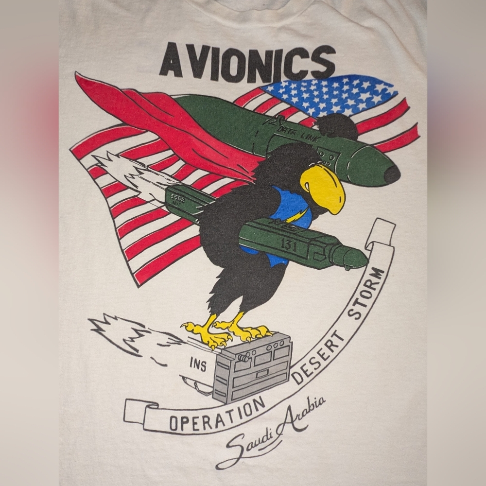 Operation Desert Storm Avionics T-shirt Size XL Single Stitch Vintage - Picture 4 of 12